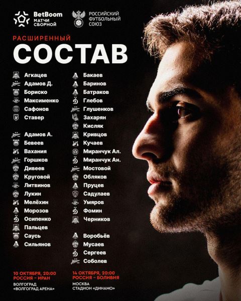 Соболев и Захарян вошли в состав сборной на матчи с Ираном и Боливией